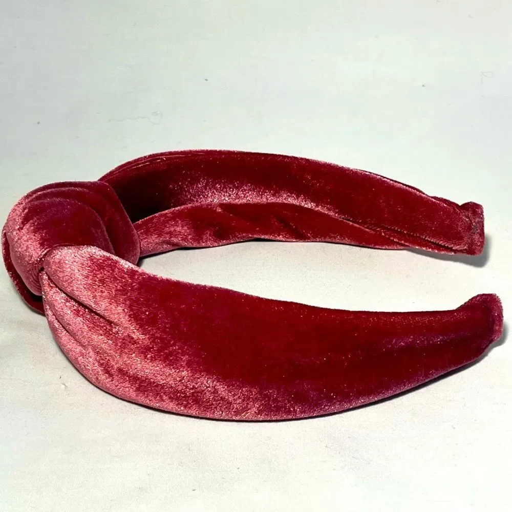 Velvet Knotted Headband Burgundy